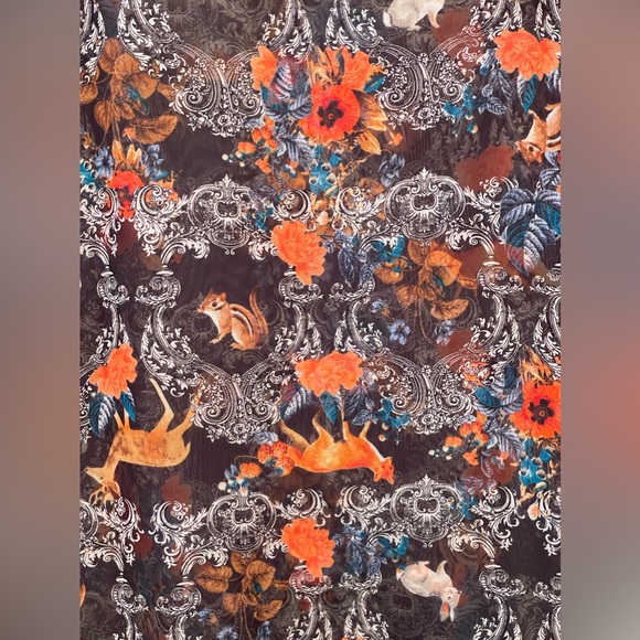 Bongo XL sheer woodland animals fox deer rabbit squirrel chipmunk twee quirky - Picture 3 of 11